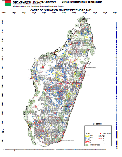 Mining zones in Madagascar, 2015