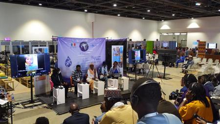A view of the panellists and audience during WaterAid's session 'Cultivating the next generation of young leaders for WASH, at the World Water Forum, March 2022.
